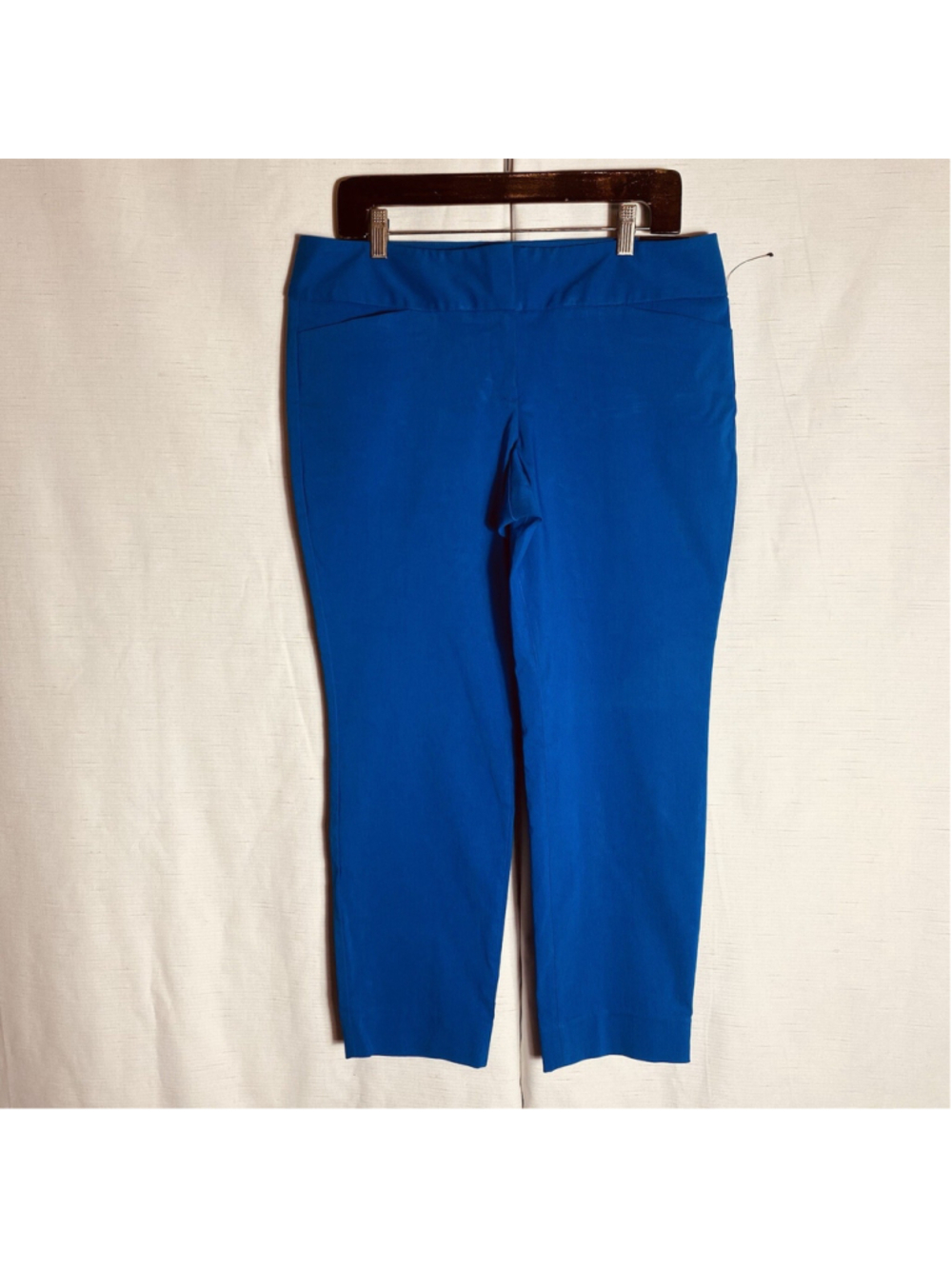 The LIMITED Womens Pants Casual Blue Stretch Capri Work Dress Casual